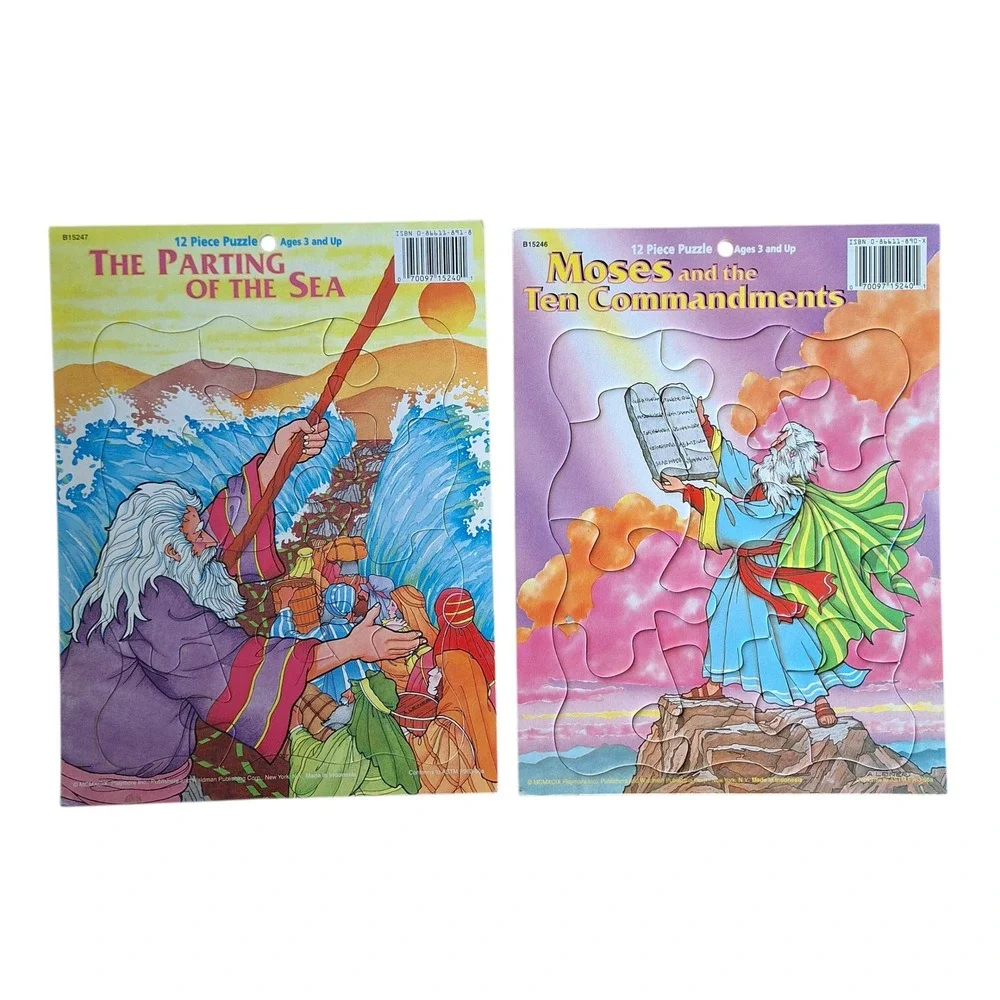 Moses and The Ten Commandments and Parting of the Sea 12 Piece‎ Puzzle Set